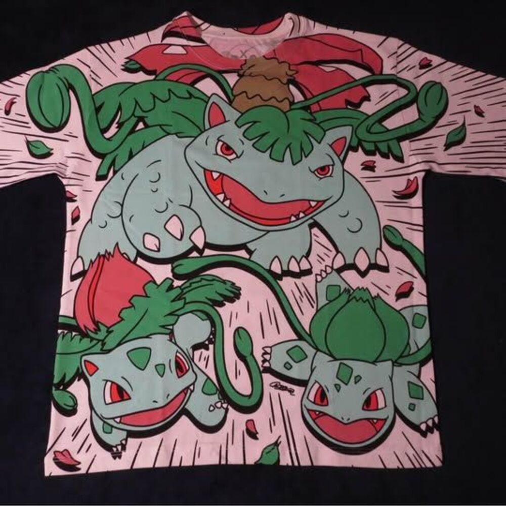 Calidoscopic AOP Bulbasaur Ivysaur Venusaur Shirt Medium
